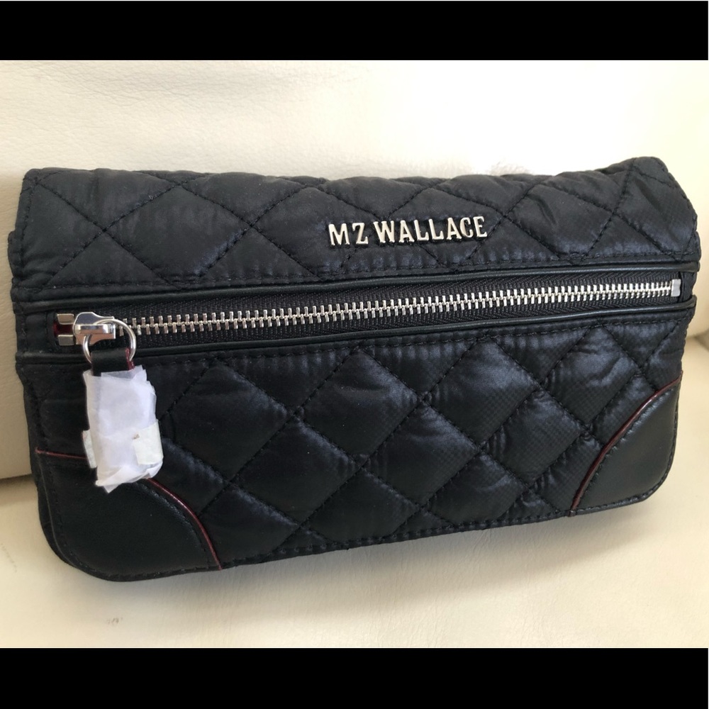 Crosby Convertible Wristlet black MZ Wallace silver hardware
